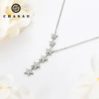 Sterling Silver Y-Shape Star Moissanite Necklace