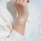 Dainty Bezel Set Gemstone Chain Adjustable Bracelet