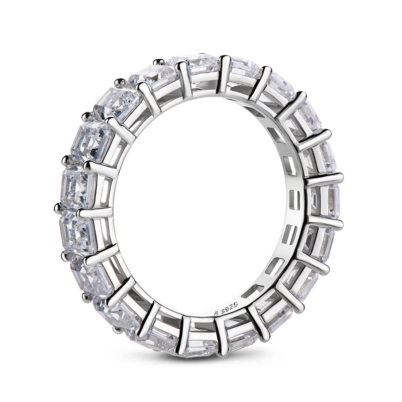 Emerald Cut Cubic Zirconia Eternity Band Ring