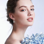 Classic Gold Dangle Moissanite Drop Hoop Earrings