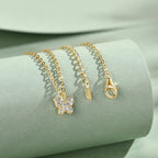 Butterfly Pendant Moissanite Dainty Chain Necklace