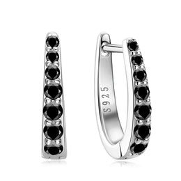 D-Shape Moissanite Huggie Hoop Earrings