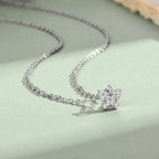 Butterfly Pendant Moissanite Dainty Chain Necklace