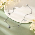 Bezel Set Moissanite Flower Pendant Bracelet