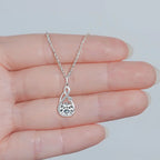 Moissanite Infinity Teardrop Pendant Necklace