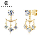 Convertible Moissanite & Cubic Zirconia Dangle Stud Earrings