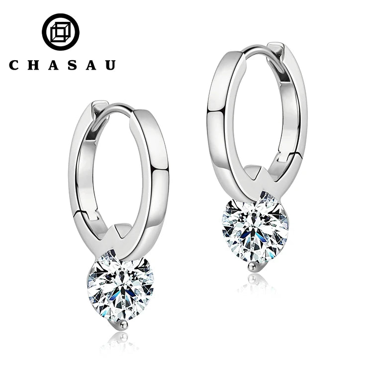 1.0 Carat Dangle Moissanite Hoop Earrings