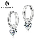 1.0 Carat Dangle Moissanite Hoop Earrings