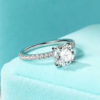Round Moissanite Hidden Halo Pavé Ring