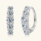 Hoop Earrings with Five Round Prong-Set Stones
