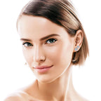 Floral Cage Stud Earrings with Brilliant Clear Gemstone