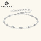 Dainty Bezel Set Gemstone Chain Adjustable Bracelet