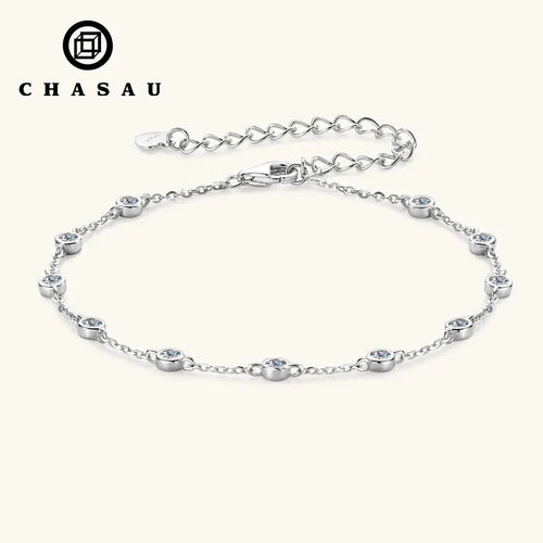 Dainty Bezel Set Gemstone Chain Adjustable Bracelet