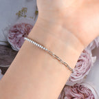 Moissanite Half Chain Paperclip Bracelet