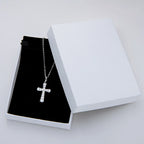Pave Cubic Zirconia Cross Pendant Necklace