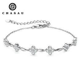 Dainty Flower Motif Adjustable Chain Bracelet