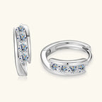 925 Silver Moissanite Huggie Hoop Earrings