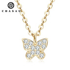 Butterfly Pendant Moissanite Dainty Chain Necklace