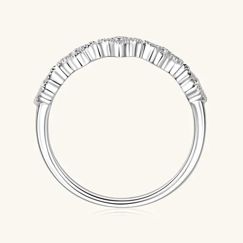 Moissanite Clover Cluster Stackable Ring
