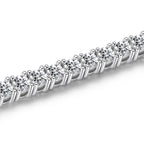 Classic Cubic Zirconia Silver Tennis Bracelet with Box Clasp