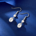 Double Shell Pearl Drop Hook Earrings