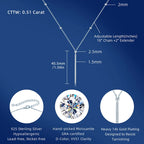 Graduated Moissanite Bar Y-Drop Necklace