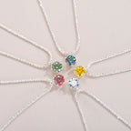 1ct Colorful Moissanite Solitaire Pendant Necklace