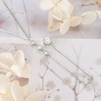 Y-Shape Drop Necklace with Round Clear Stones