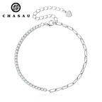 Moissanite Half Chain Paperclip Bracelet