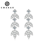 Moissanite Leaf Dangle Earrings