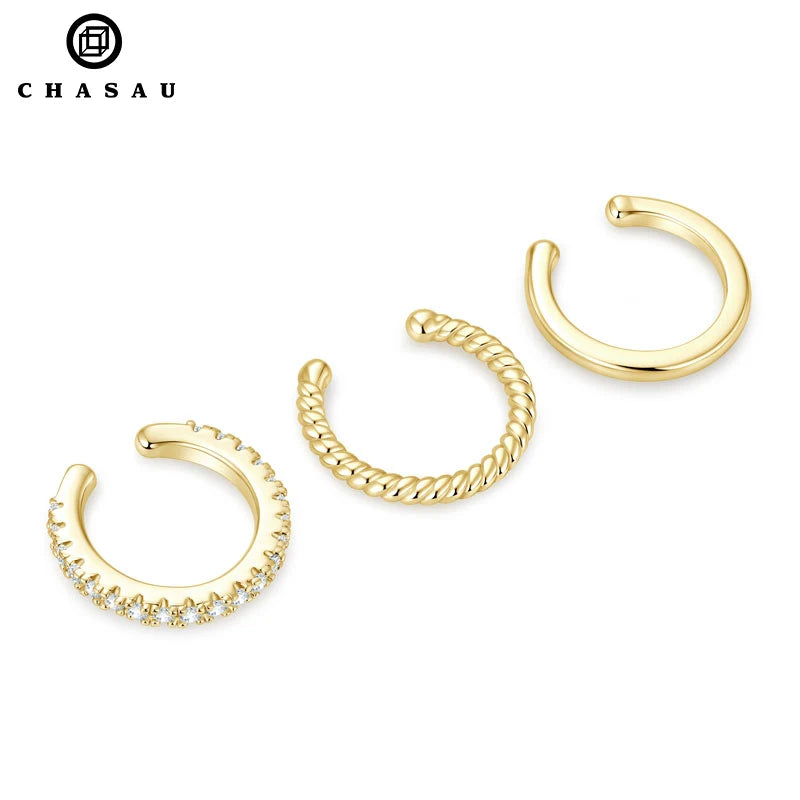 Three Piece Half Hoop Ear Cuff Set