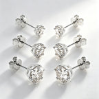 Round Moissanite Six-Prong Stud Earrings