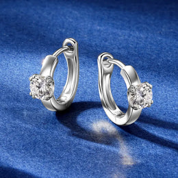 0.5ct Moissanite Single Stone Huggie Earrings