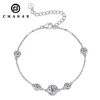 Two Stone Moissanite Adjustable Bracelet