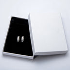 Moissanite Three Stone Huggie Hoop Earrings
