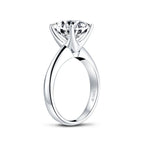 Round Cubic Zirconia Four Prong Solitaire Ring