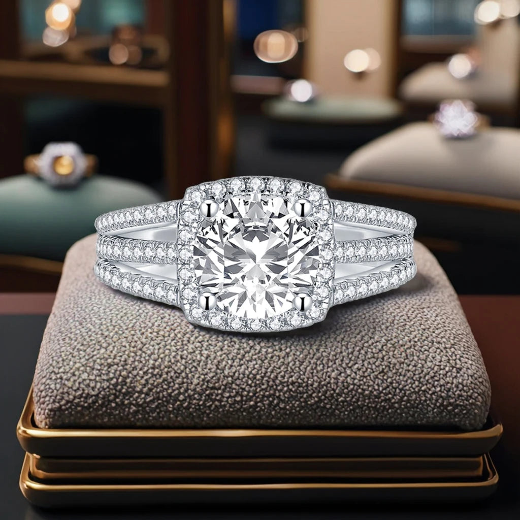 Cubic Zirconia Solitaire Wedding Ring Set