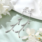 Detachable Moissanite Leaf Dangle Stud Earrings