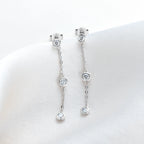 Moissanite Tassel Chain Dangle Earrings