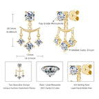 Convertible Moissanite & Cubic Zirconia Dangle Stud Earrings