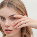 Moissanite Half Eternity Ring in Sterling Silver