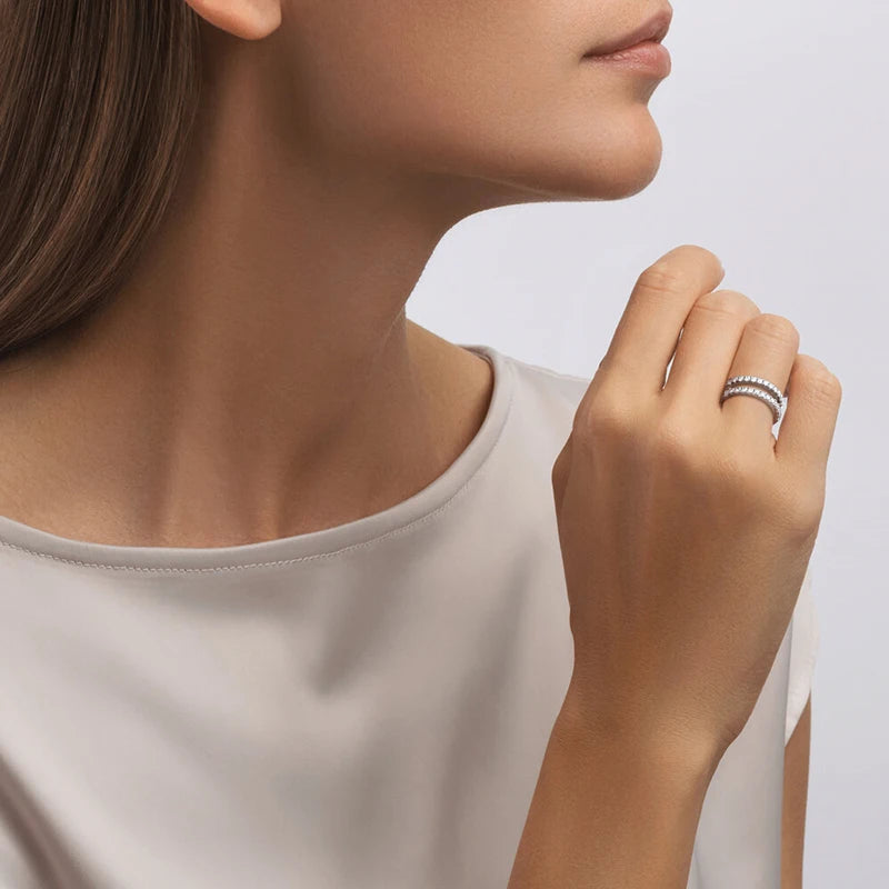Double Row Moissanite Ring Enhancer