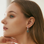 Tahitian Black Pearl Hook Earrings with Zirconia