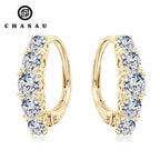 Hoop Earrings with Five Round Prong-Set Stones