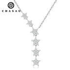 Sterling Silver Y-Shape Star Moissanite Necklace