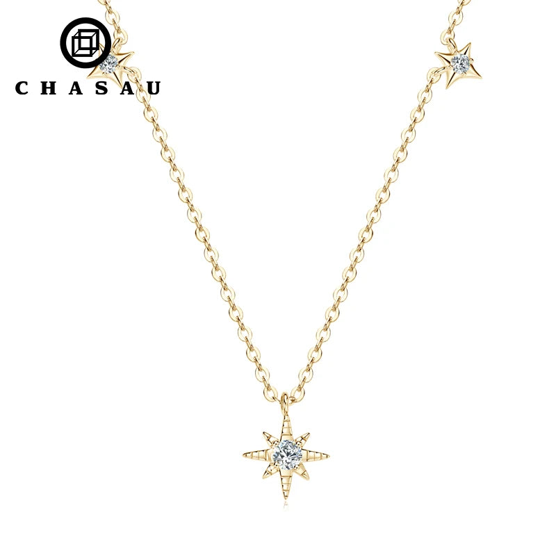 Dainty Star Moissanite Necklace Sterling Silver