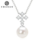 Freshwater Pearl Necklace with Moissanite Cross
