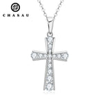Pave Cubic Zirconia Cross Pendant Necklace