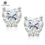 Brilliant Heart Moissanite Four Claw Stud Earrings