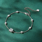 Dainty Round Stone Adjustable Chain Bracelet